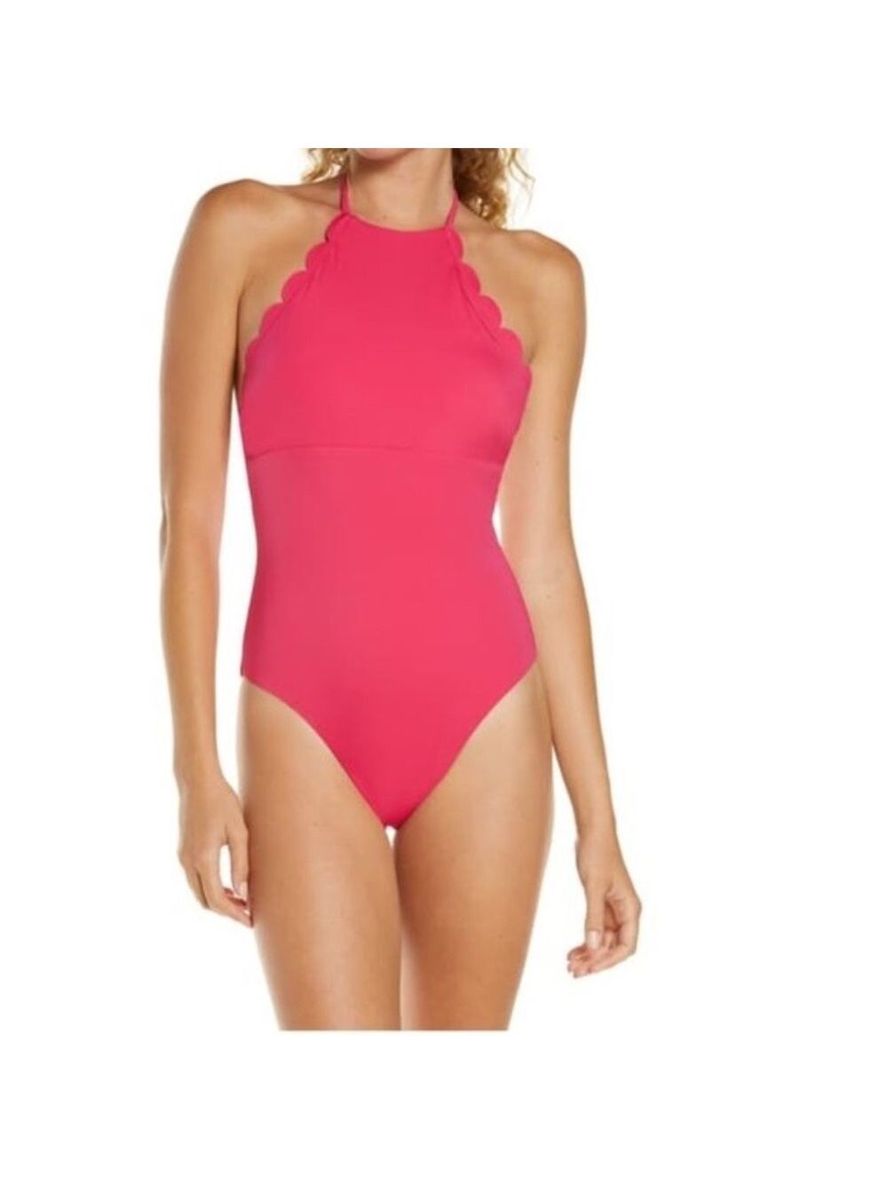 CHELSEA28   High Neck Scalloped One-Piece Swimsuit